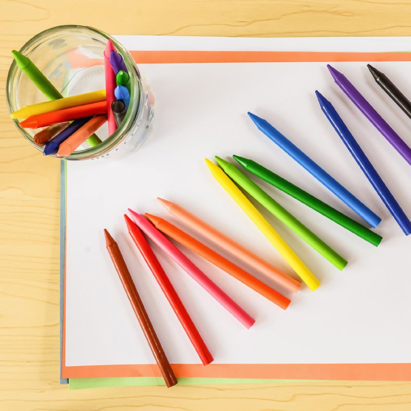 BIC waskrijtjes Plastidecor, 12 kleuren, kunststof-was mengsel